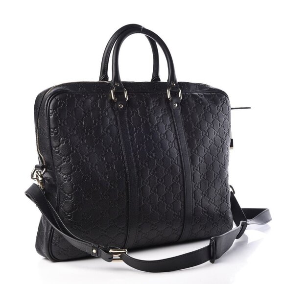 Authentic Gucci GG Guccissima Business Bag Briefcase Crossbody Messenger Mens - Picture 5 of 13